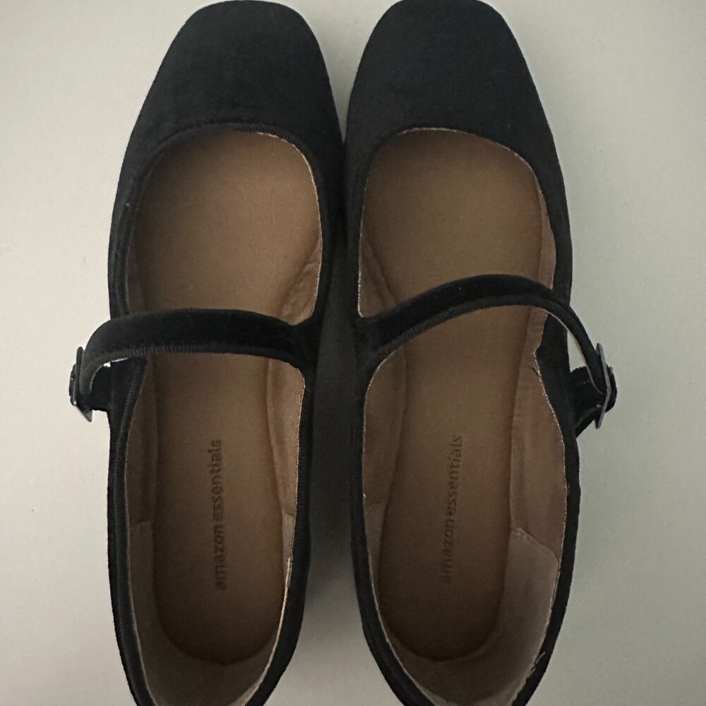 Velvet Mary Jane Ballet Flats - Size 7 - Picture 3 of 5